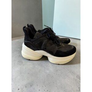 MICHAEL KORS Black White Platform Sneakers Size 9.5